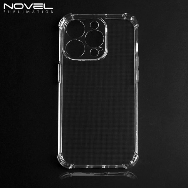 For iPhone 14/ iPhone 14 Pro/ iPhone 14 Plus/ iPhone 14  Pro Max Soft Silicone Clear Four Corner Anti Crack Phone Case For UV Prinitng