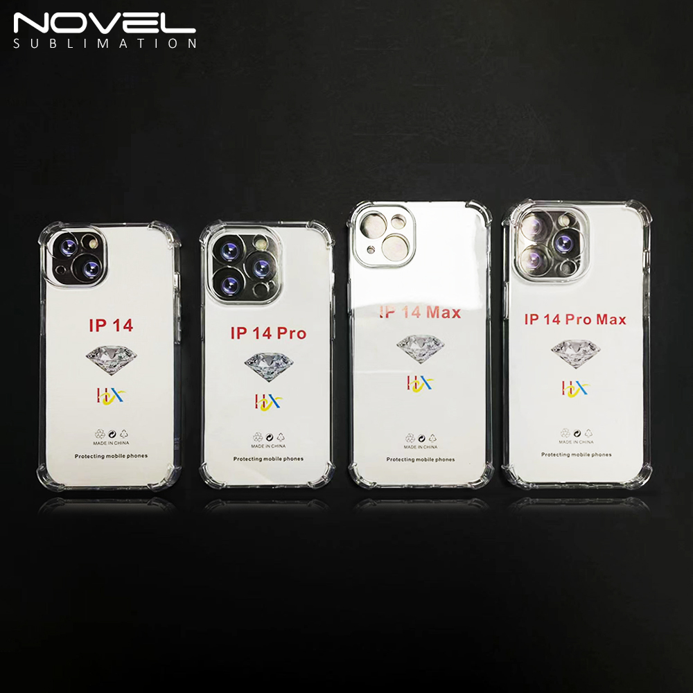 For iPhone 15 /14/ 14 Pro/ 14 Plus/ 14  Pro Max Soft Silicone Clear Four Corner Anti Crack Phone Case For UV Prinitng