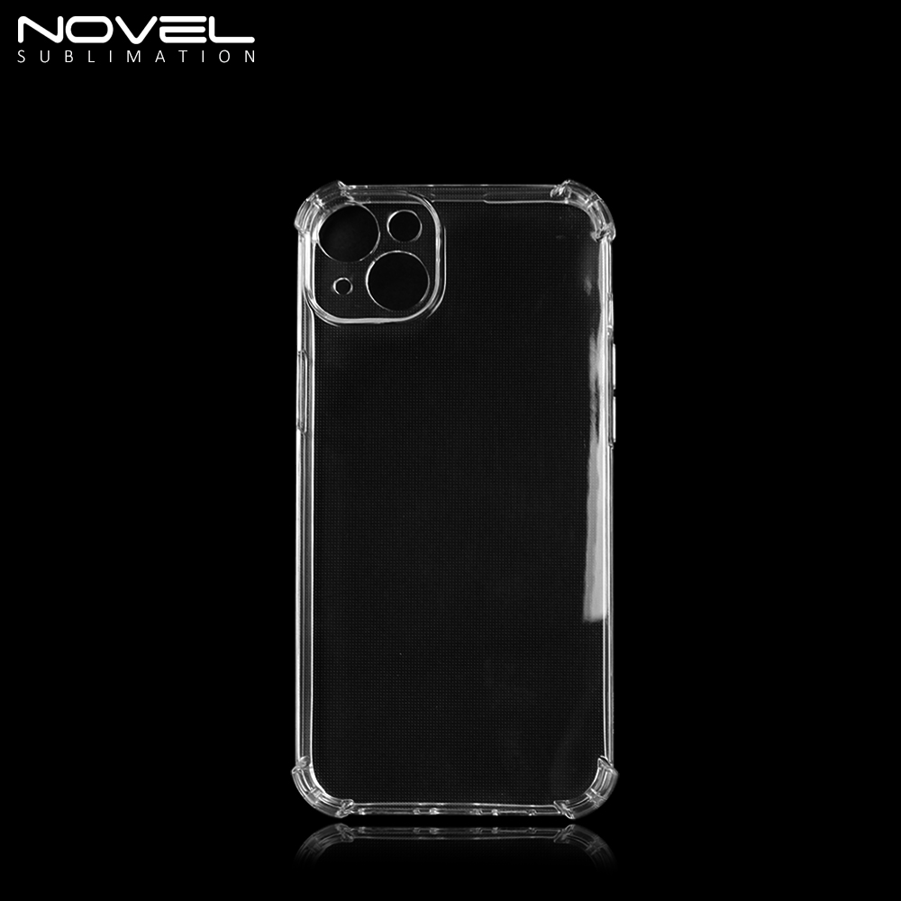 For iPhone 15 /14/ 14 Pro/ 14 Plus/ 14  Pro Max Soft Silicone Clear Four Corner Anti Crack Phone Case For UV Prinitng