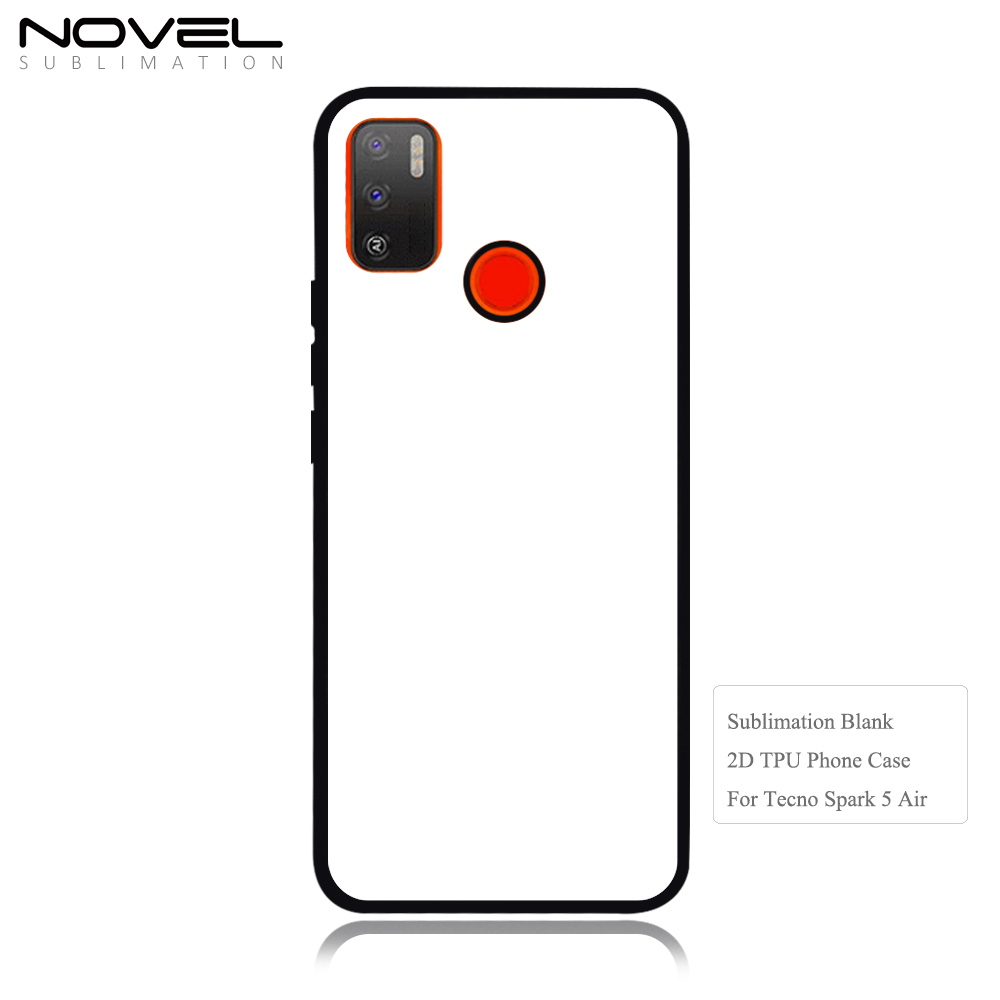 Smooth Sides!!! For Tecno Spark 10 9 8 7 6 5 Sublimation 2D TPU Silicone Phone Case Cover With Aluminum Insert