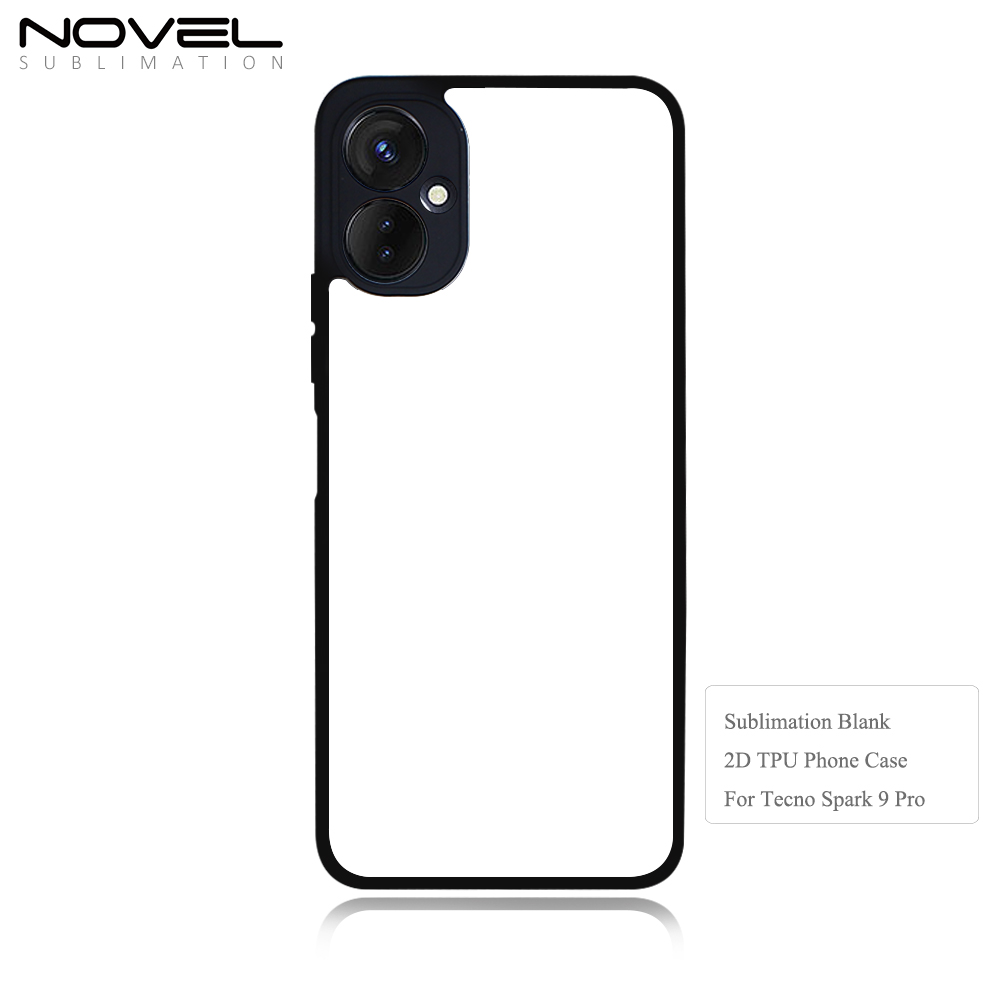 Smooth Sides!!! For Tecno Spark 10 9 8 7 6 5 Sublimation 2D TPU Silicone Phone Case Cover With Aluminum Insert