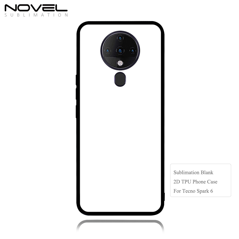 Smooth Sides!!! For Tecno Spark 10 9 8 7 6 5 Sublimation 2D TPU Silicone Phone Case Cover With Aluminum Insert