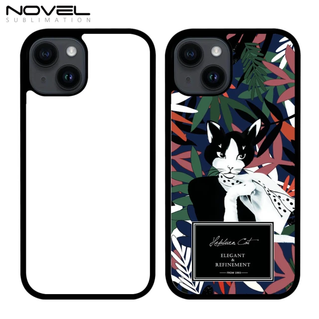 For iPhone 15/14 Series Strong Protection Sublimation 2D 2IN1 Case Heavy Duty Phone Case