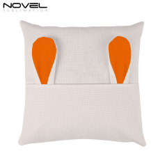 Sublimation Blank Cotton Linen Colorful Easter Bunny Ear Pillow Case Cover