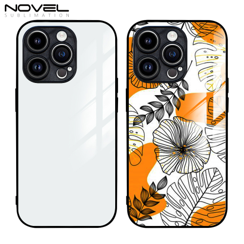 Fine Hole Sublimation TPU Tempered Glass Case Cover For iPhone 14 Pro/14 Pro Max/14 Plus