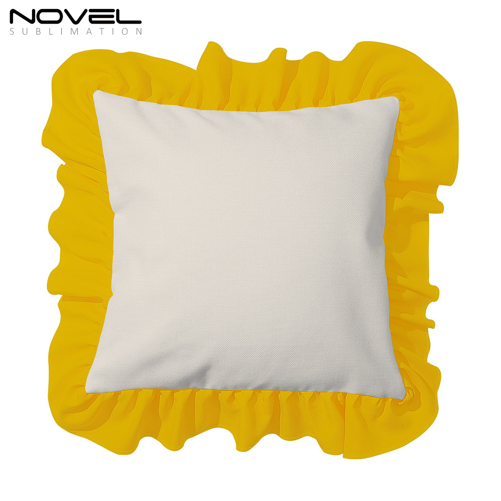 Sublimation Blank Cotton Linen Pillow Case Cover with Color Edge Plaid Pillowcase Pillow Cover