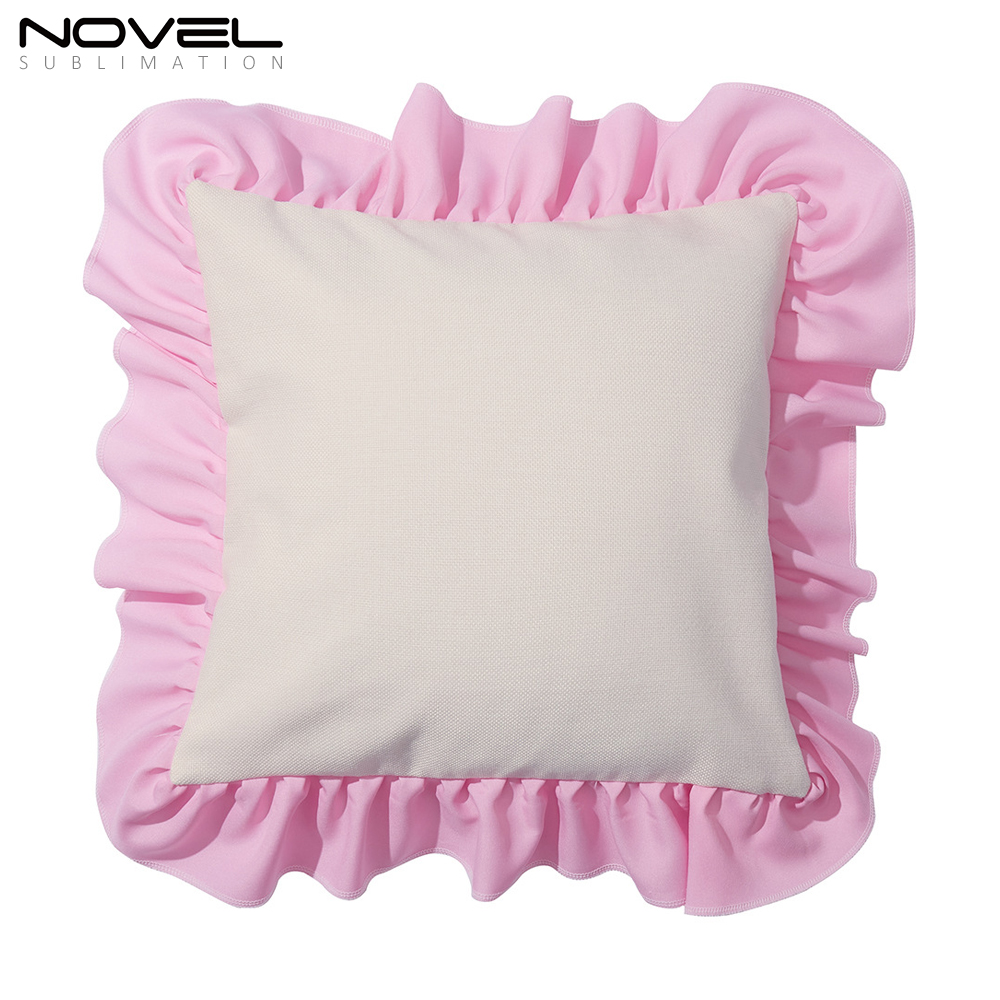 Sublimation Blank Cotton Linen Pillow Case Cover with Color Edge Plaid Pillowcase Pillow Cover