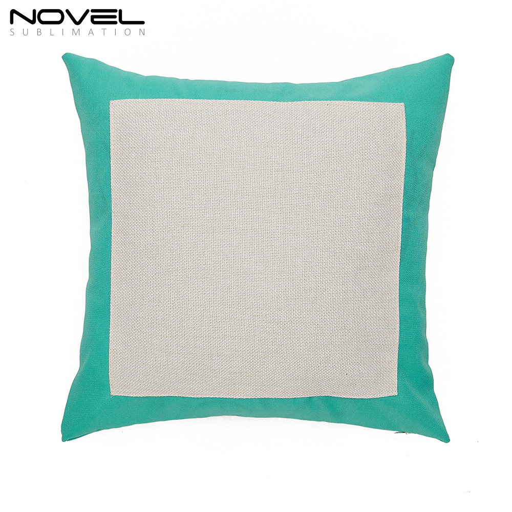 Sublimation Colorful Cotton Linen Pillow Case Pink/Blue/Orange/Green/Purple/Red/Grey Pillow Cover