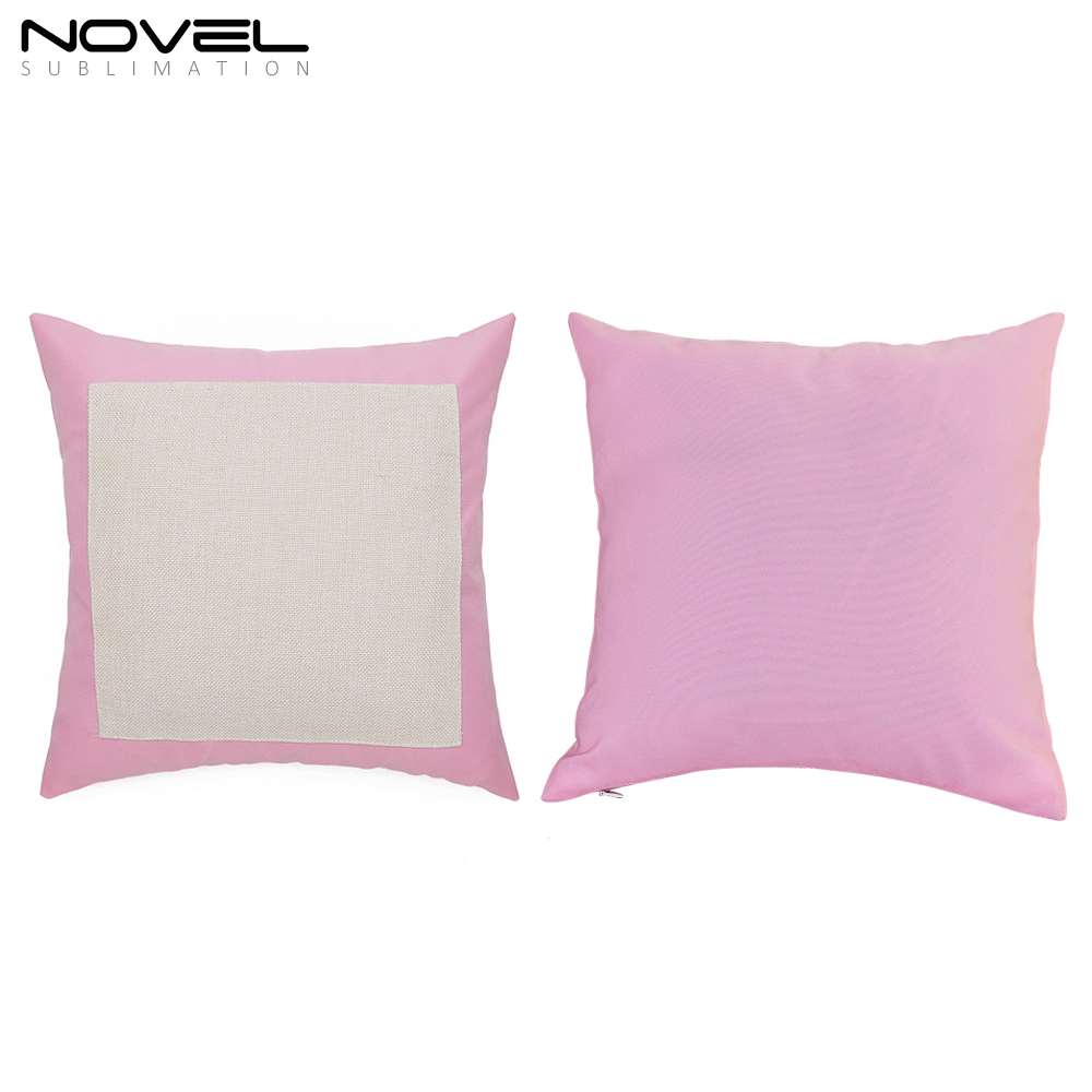 Sublimation Colorful Cotton Linen Pillow Case Pink/Blue/Orange/Green/Purple/Red/Grey Pillow Cover