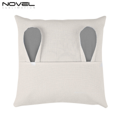 Sublimation Blank Cotton Linen Colorful Easter Bunny Ear Pillow Case Cover