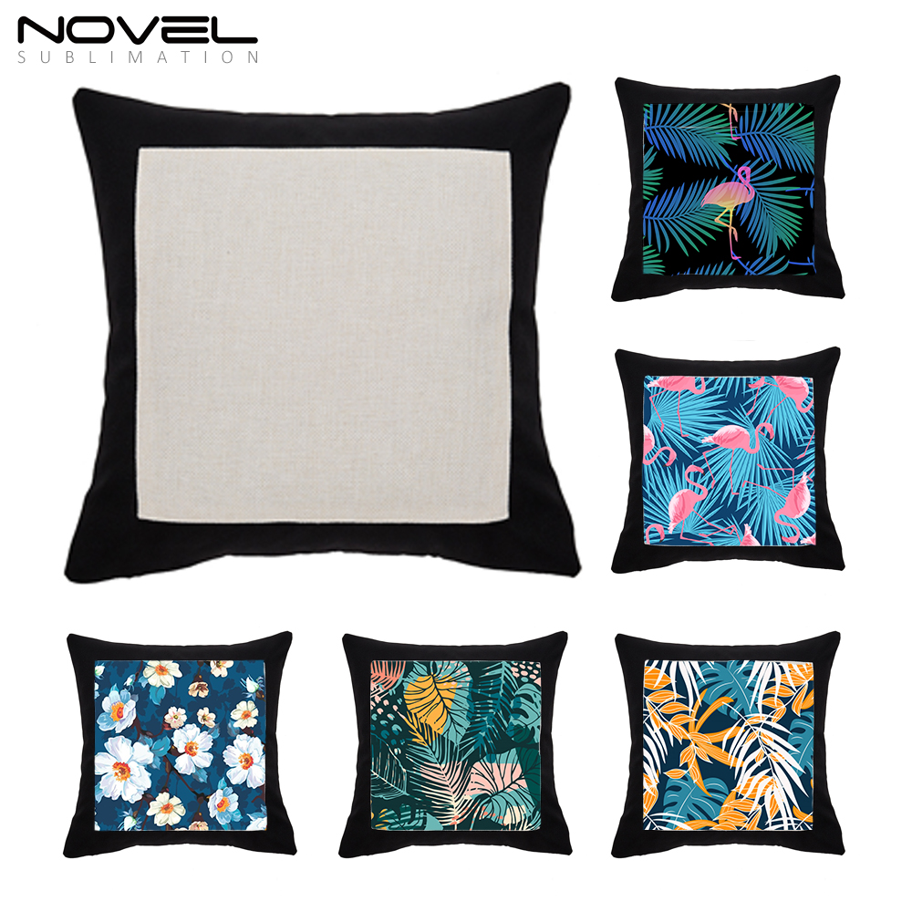 Sublimation Colorful Cotton Linen Pillow Case Pink/Blue/Orange/Green/Purple/Red/Grey Pillow Cover