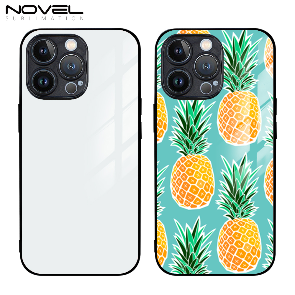 Fine Hole Sublimation TPU Glass Case For iPhone 13 13 Pro 13 Pro Max 13 Mini With Tempered Glass Insert Wireless Charging is Supported