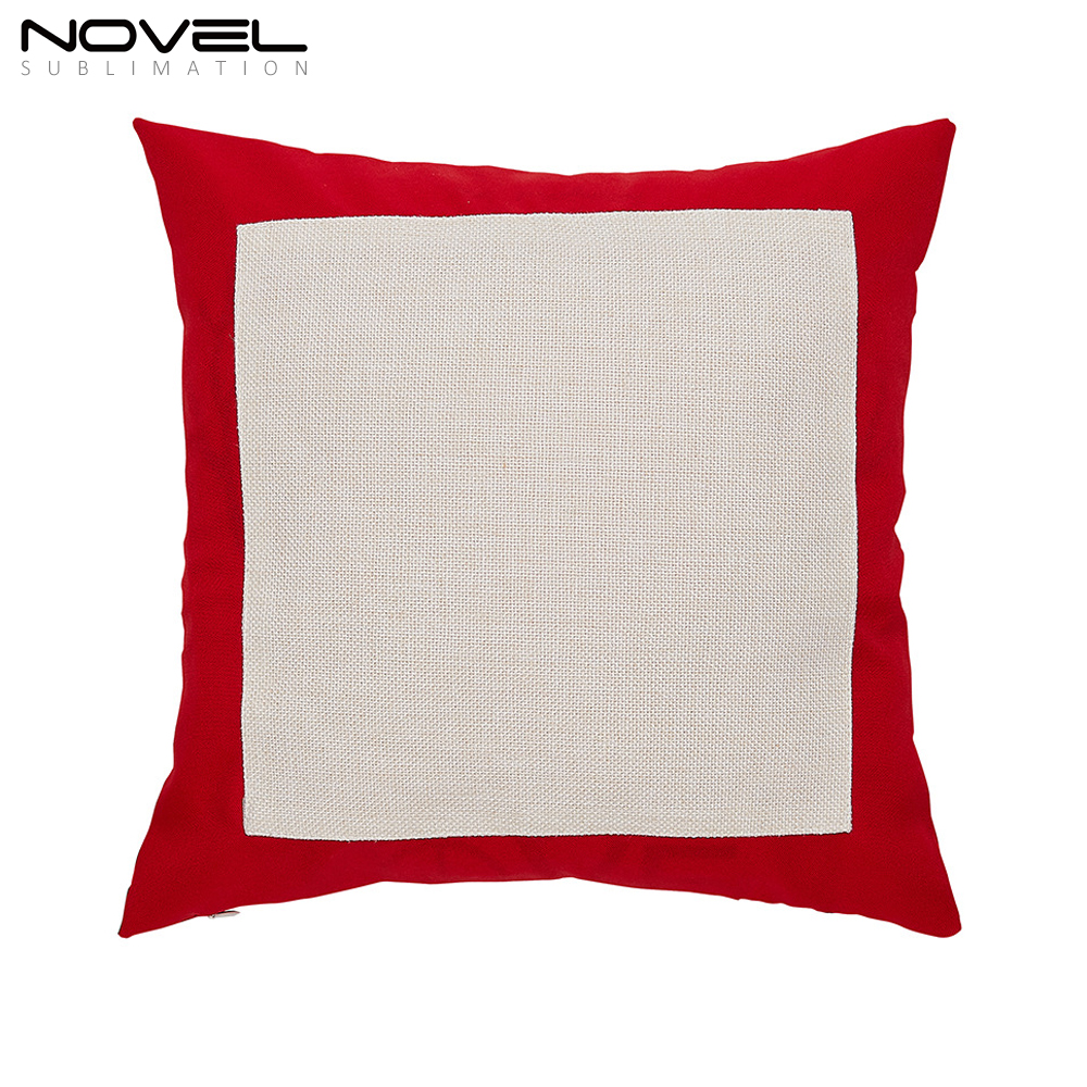 Sublimation Colorful Cotton Linen Pillow Case Pink/Blue/Orange/Green/Purple/Red/Grey Pillow Cover