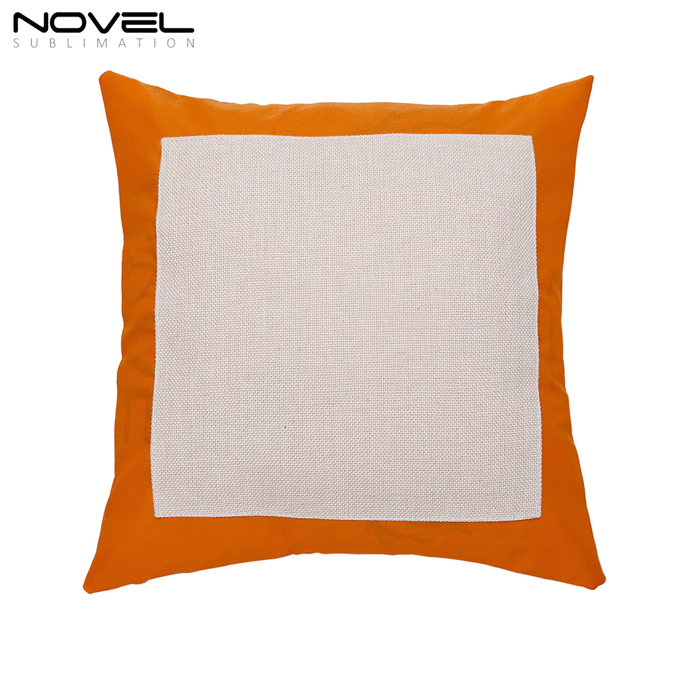 Sublimation Colorful Cotton Linen Pillow Case Pink/Blue/Orange/Green/Purple/Red/Grey Pillow Cover