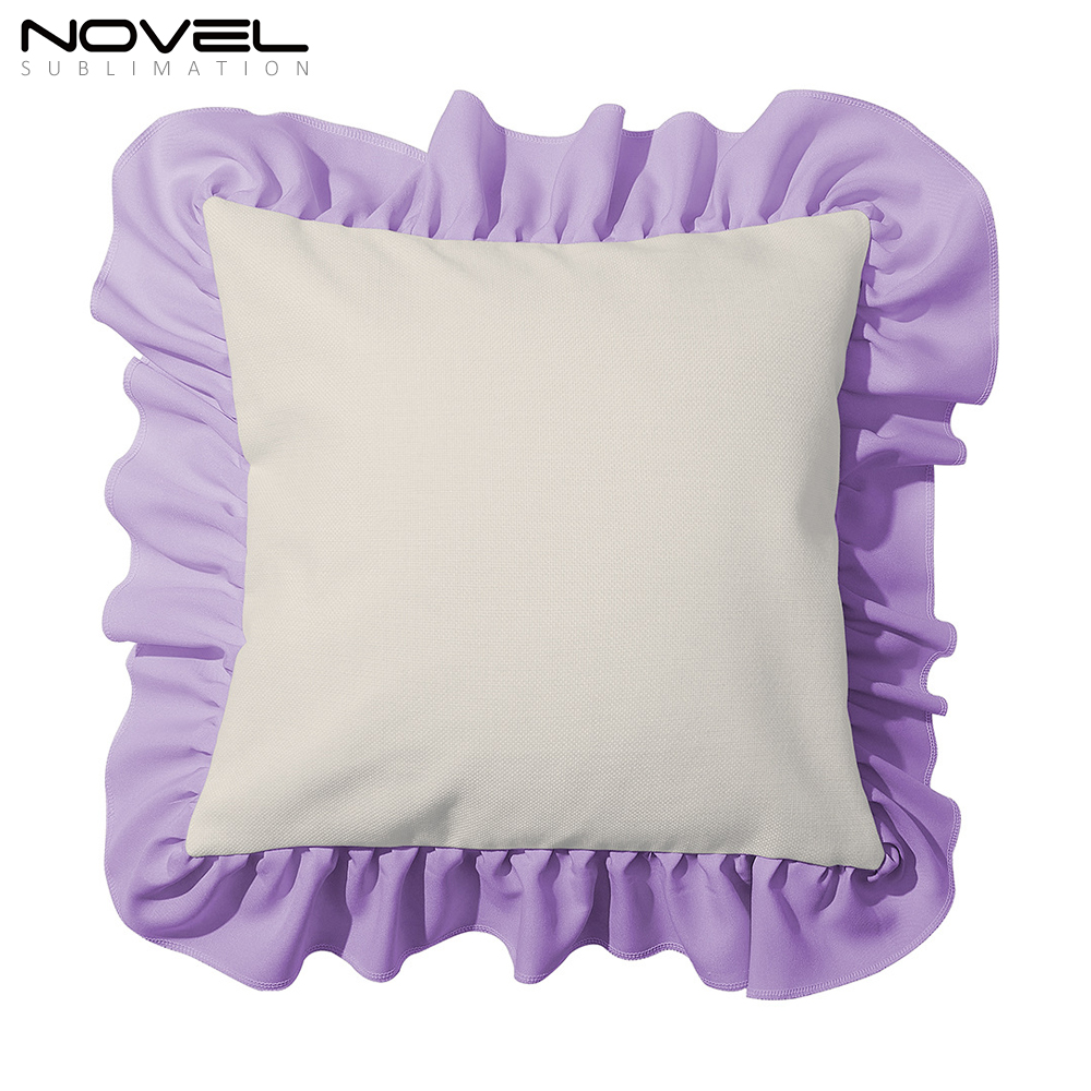 Sublimation Blank Cotton Linen Pillow Case Cover with Color Edge Plaid Pillowcase Pillow Cover