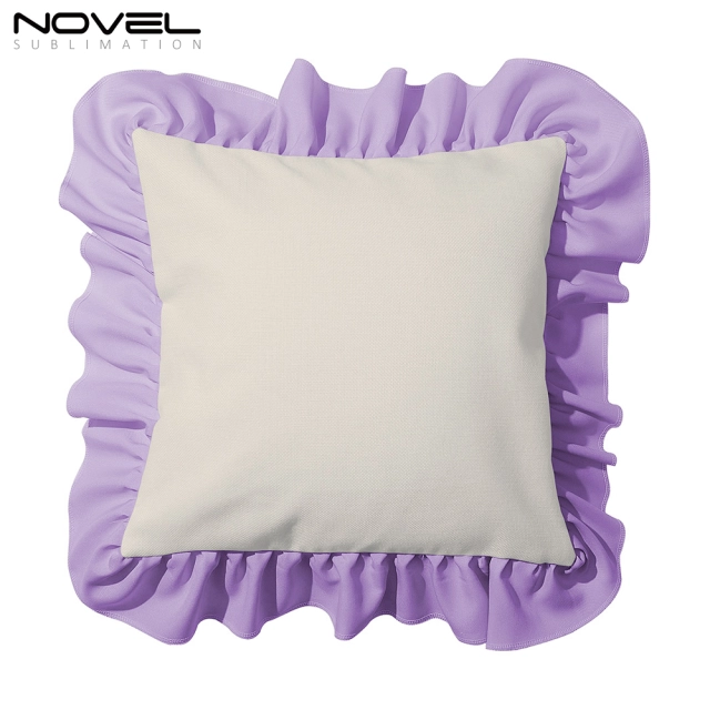 Sublimation Blank Cotton Linen Pillow Case Cover with Color Edge