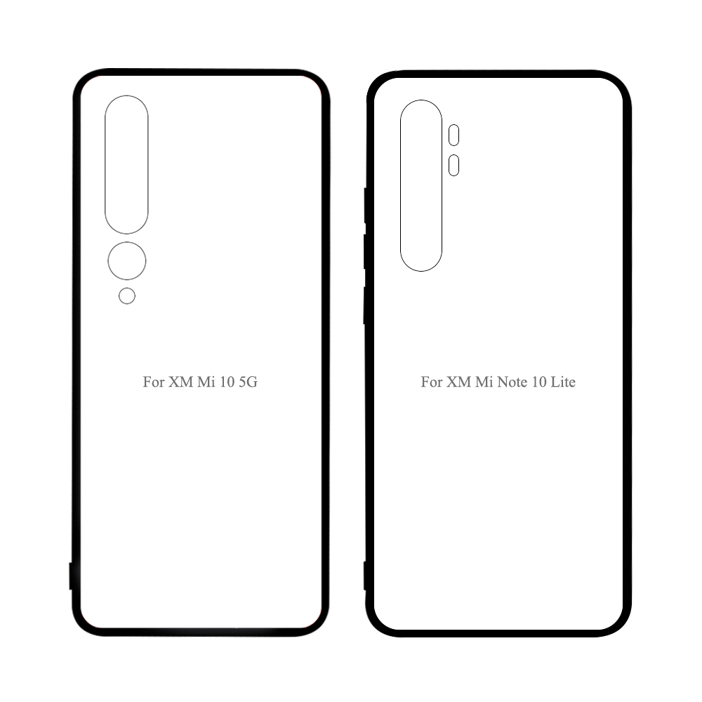 Sublimation Phone Case for Xiaomi Mi 10 5G/ Xiaomi Mi Note 10 Lite / MI 9 Pro 2D TPU Silicone Phone Case Cover With Aluminum Insert Xiaomi Series