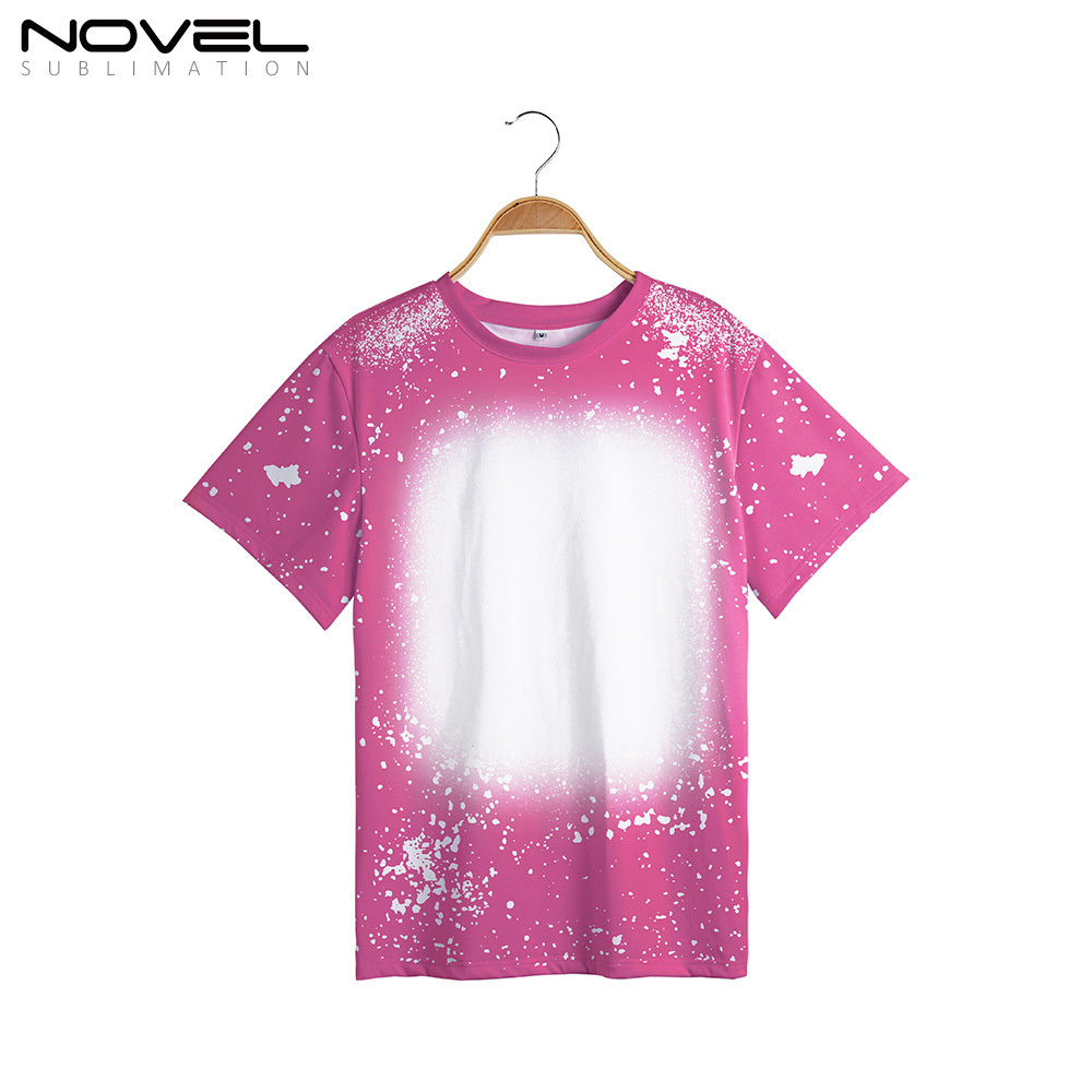 100% Polyester Sublimation Tie-dyed T-Shirt for Child Women Men Short Sleeves T-shirt For Customized Logo Printing