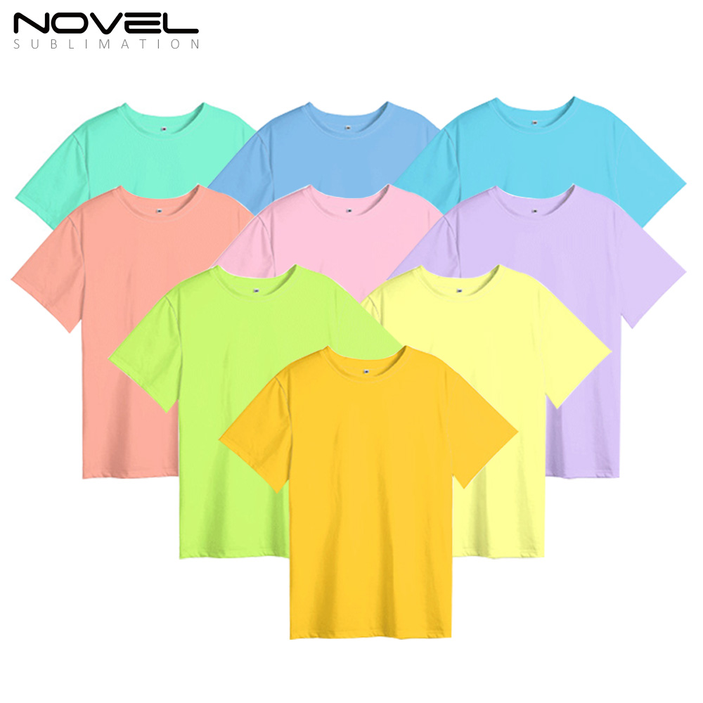 Colorful 100% Polyester Sublimation Blanks Women Men Child Short Sleeves T-shirt For Customized Logo Printing