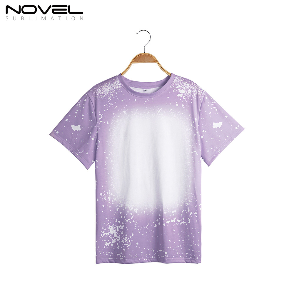 100% Polyester Sublimation Tie-dyed T-Shirt for Child Women Men Short Sleeves T-shirt For Customized Logo Printing