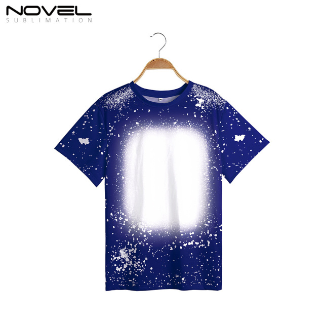 100% Polyester Sublimation Tie-dyed T-Shirt for Child Women Men Short Sleeves T-shirt For Customized Logo Printing