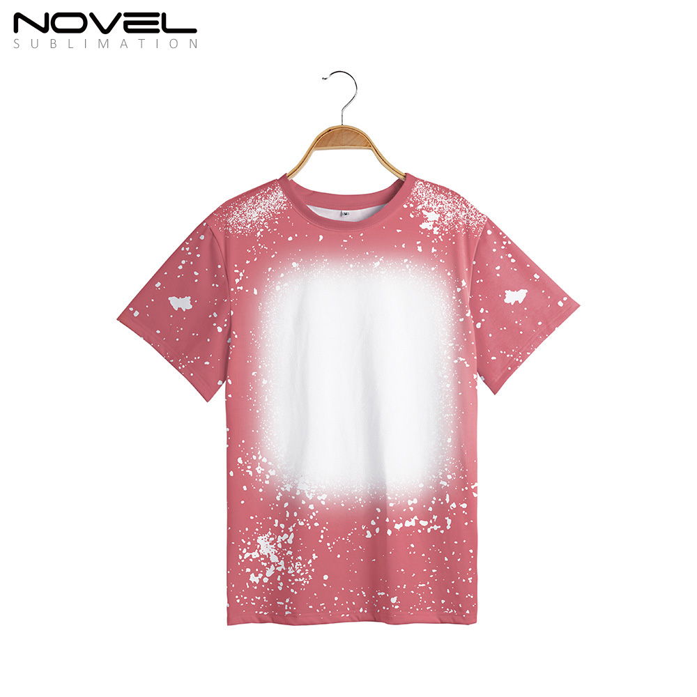 100% Polyester Sublimation Tie-dyed T-Shirt for Child Women Men Short Sleeves T-shirt For Customized Logo Printing