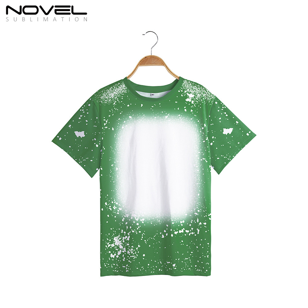 100% Polyester Sublimation Tie-dyed T-Shirt for Child Women Men Short Sleeves T-shirt For Customized Logo Printing