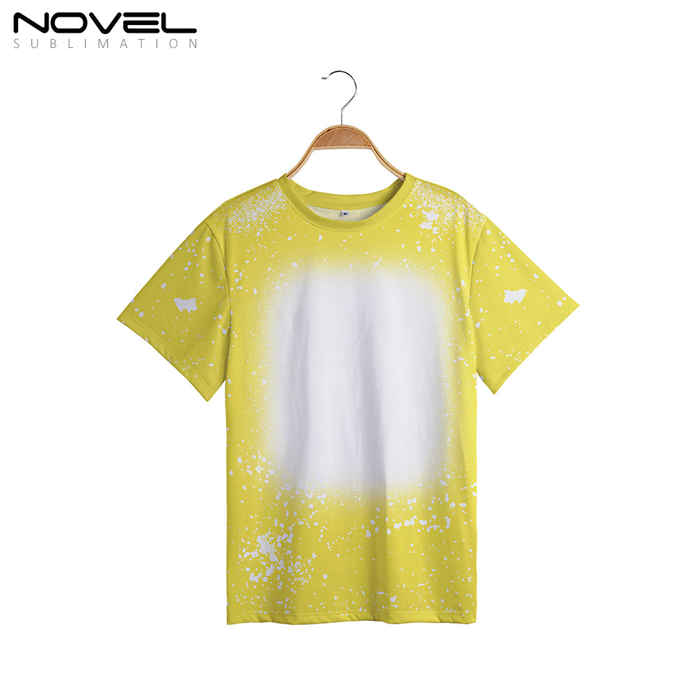 100% Polyester Sublimation Tie-dyed T-Shirt for Child Women Men Short Sleeves T-shirt For Customized Logo Printing