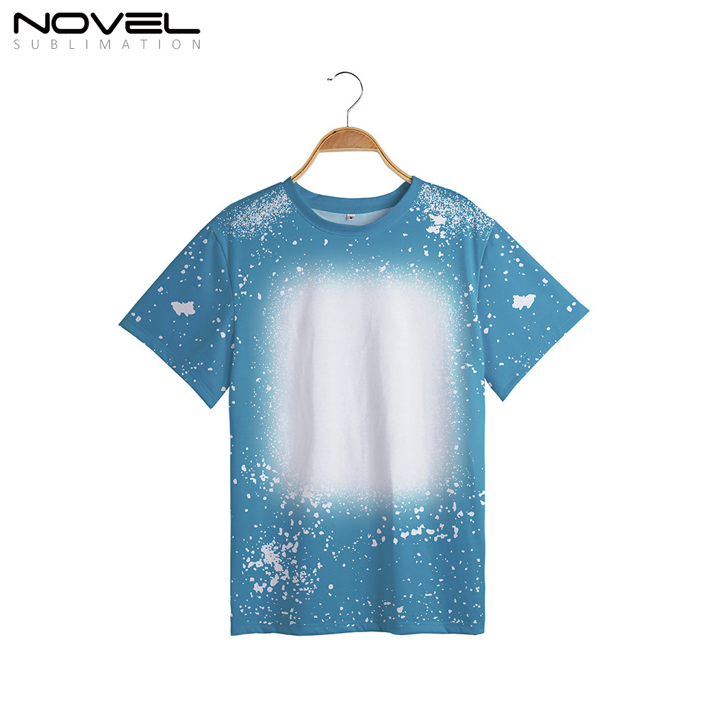 100% Polyester Sublimation Tie-dyed T-Shirt for Child Women Men Short Sleeves T-shirt For Customized Logo Printing