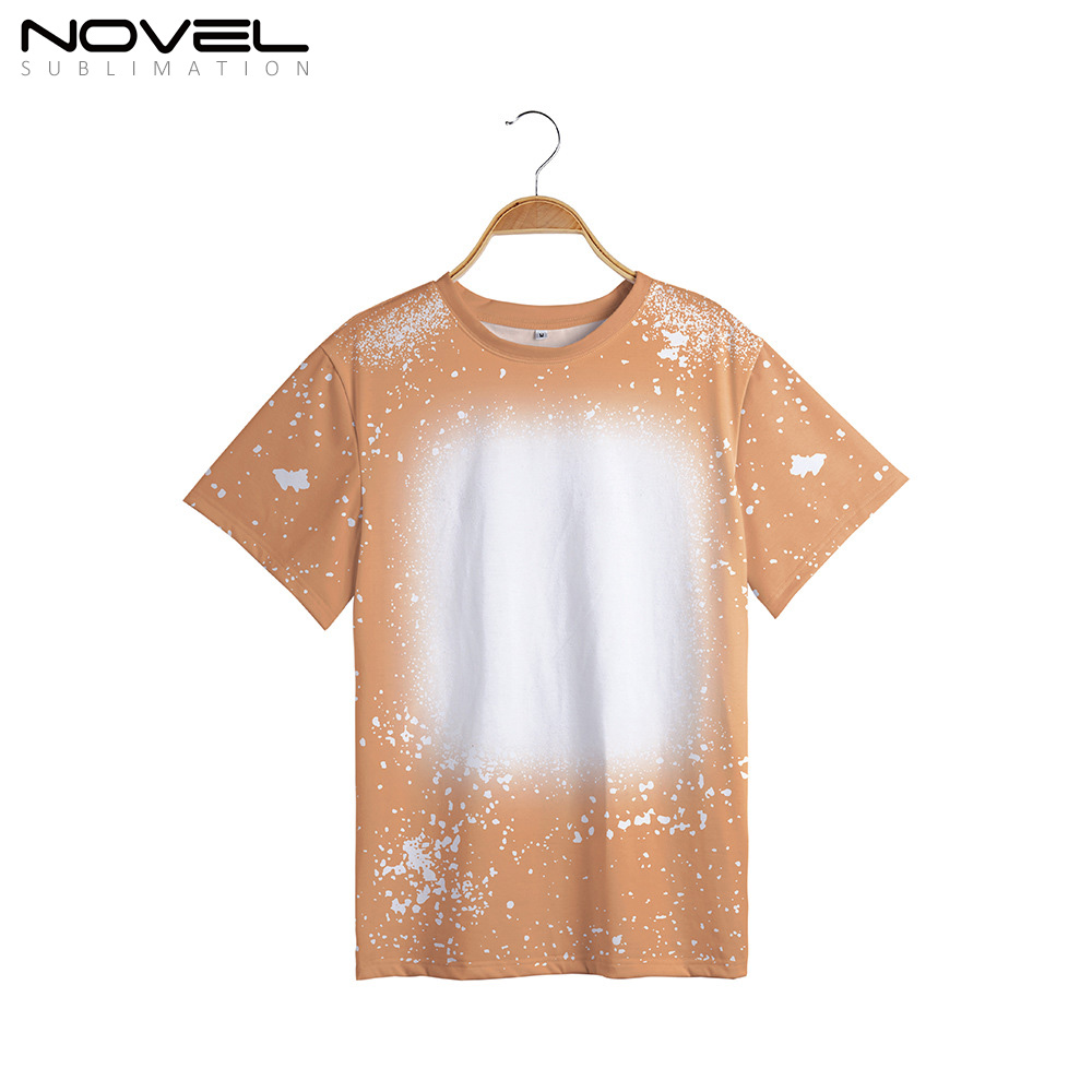 100% Polyester Sublimation Tie-dyed T-Shirt for Child Women Men Short Sleeves T-shirt For Customized Logo Printing