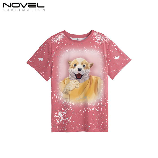 100% Polyester Sublimation#9Tie-dyed T-Shirt for Child Women Men Child Short Sleeves T-shirt For Customized Logo Printing