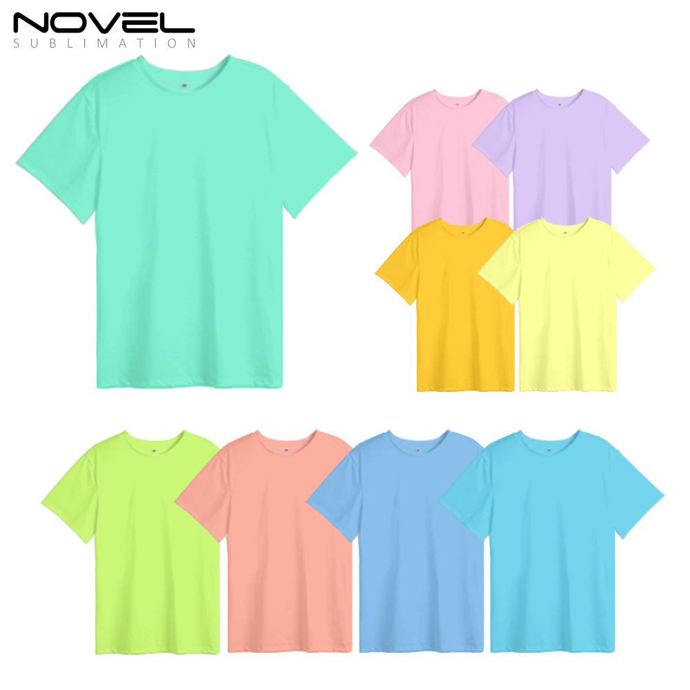 Colorful 100% Polyester Sublimation Blanks Women Men Child Short Sleeves T-shirt For Customized Logo Printing