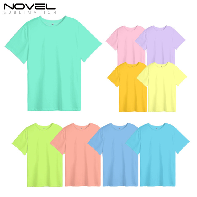 Colorful 100%Polyester Women Short Sleeves T-shirt Sublimation Shirts For Sublimation Blanks Customized Logo Printing