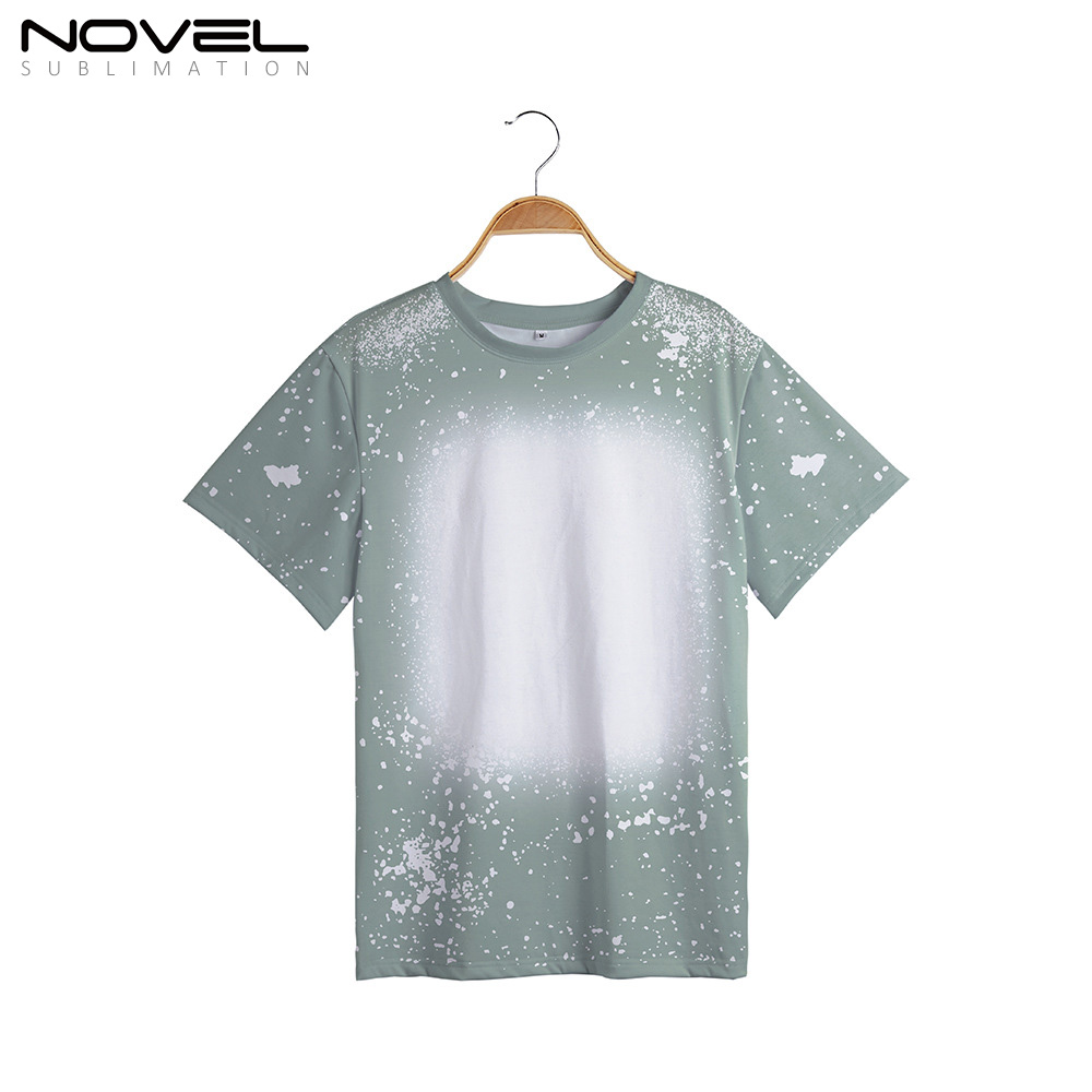 100% Polyester Sublimation Tie-dyed T-Shirt for Child Women Men Short Sleeves T-shirt For Customized Logo Printing