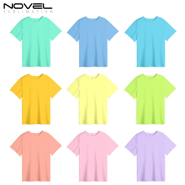 Colorful 100%Polyester Women Short Sleeves T-shirt Sublimation Shirts For Sublimation Blanks Customized Logo Printing