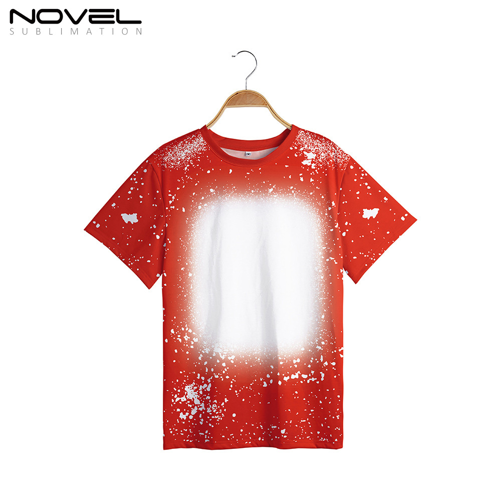 100% Polyester Sublimation Tie-dyed T-Shirt for Child Women Men Short Sleeves T-shirt For Customized Logo Printing