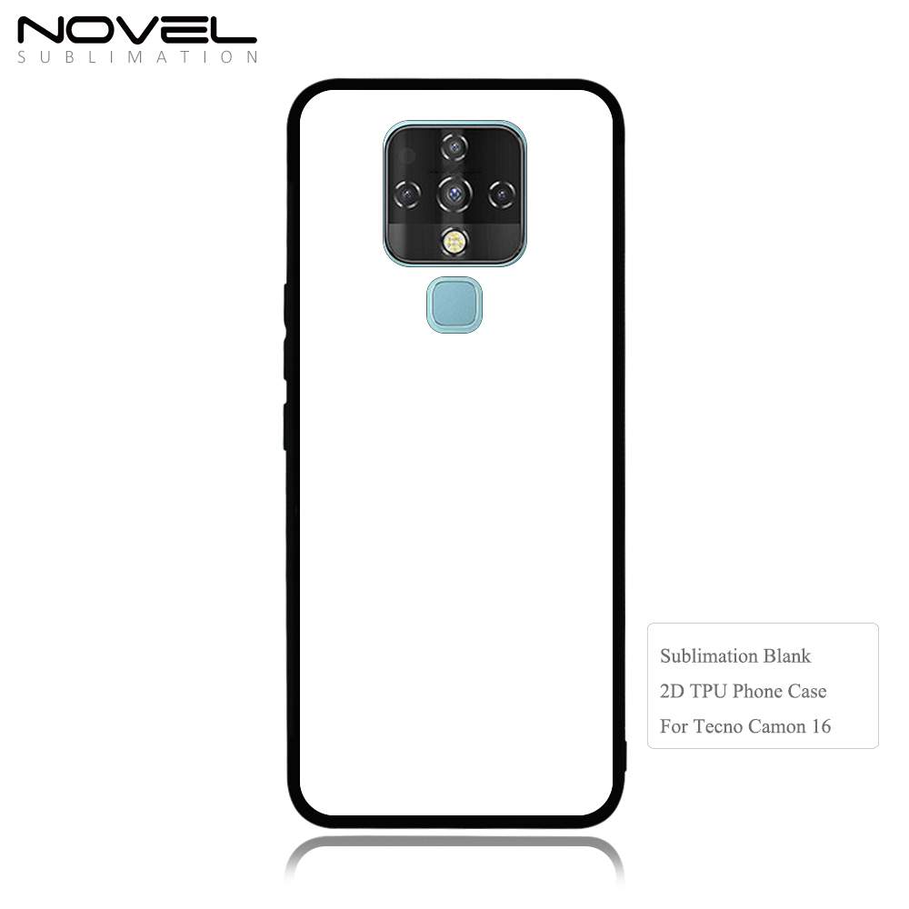 Smooth Sides!!! Sublimation 2D TPU Phone Case With Aluminum Insert For Tecno Camon Series 12 16 17 18 19