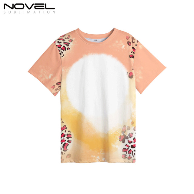 100% Polyester Sublimation Cloud Leopard Print Tie-dyed T-Shirt for Child Women Men Short Sleeves