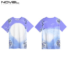 100% Polyester Sublimation Cloud Leopard Print Tie-dyed T-Shirt for Child Women Men Short Sleeves