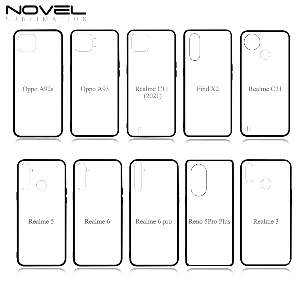 Smooth Sides!!! For OPPO Realme V5 5G/ Realme75G V11 V15 V13 Sublimation Customized 2D TPU Phone Case With Metal Insert
