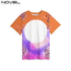 100% Polyester Sublimation Cloud Leopard Print Tie-dyed T-Shirt for Child Women Men Short Sleeves