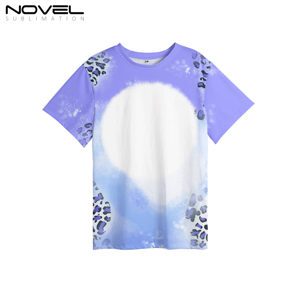 100% Polyester Sublimation Cloud Leopard Print Tie-dyed T-Shirt for Child Women Men Short Sleeves