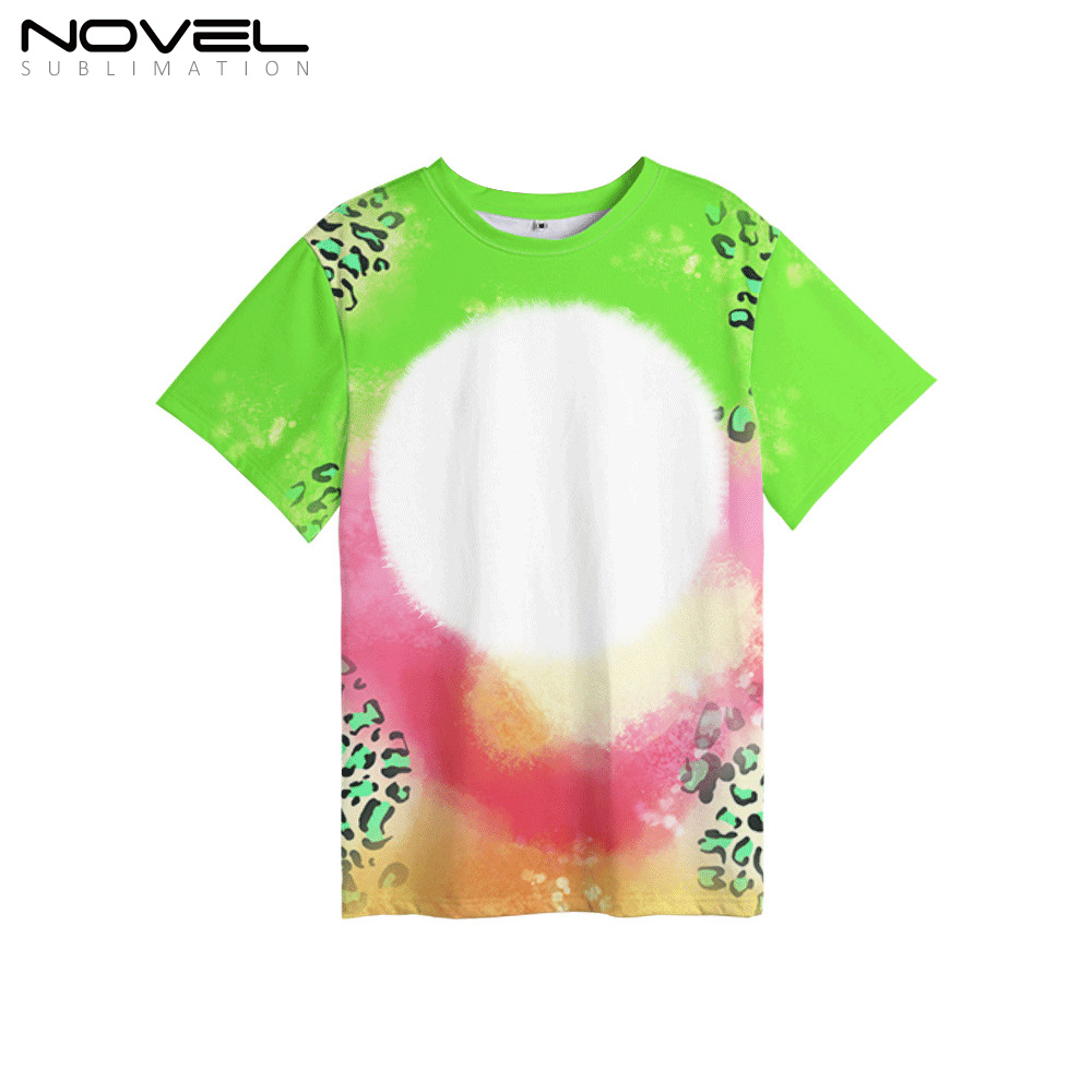100% Polyester Sublimation Cloud Leopard Print Tie-dyed T-Shirt for Child Women Men Short Sleeves