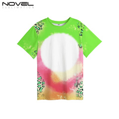 100% Polyester Sublimation Cloud Leopard Print Tie-dyed T-Shirt for Child Women Men Short Sleeves