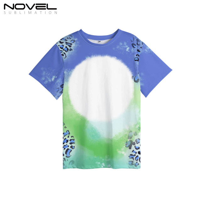 100% Polyester Sublimation Cloud Leopard Print Tie-dyed T-Shirt for Child Women Men Short Sleeves