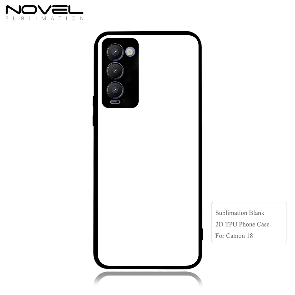 Smooth Sides!!! Sublimation 2D TPU Phone Case With Aluminum Insert For Tecno Camon Series 12 16 17 18 19