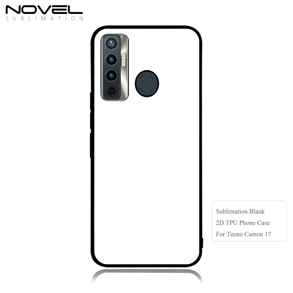 Smooth Sides!!! Sublimation 2D TPU Phone Case With Aluminum Insert For Tecno Camon Series 12 16 17 18 19