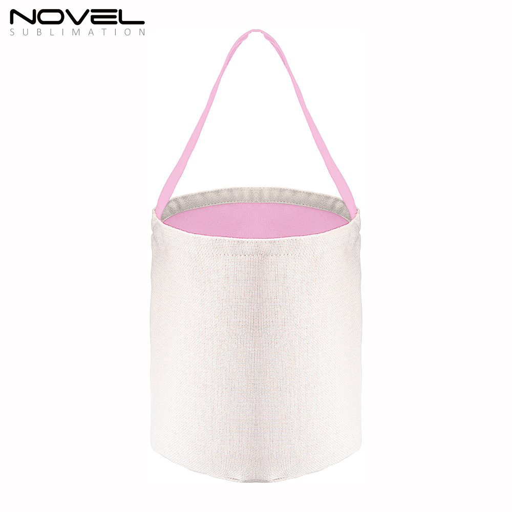 Halloween Candy Bucket Baskets Sublimation Blank Cotton And Linen Colorful Gift Bag Handbag