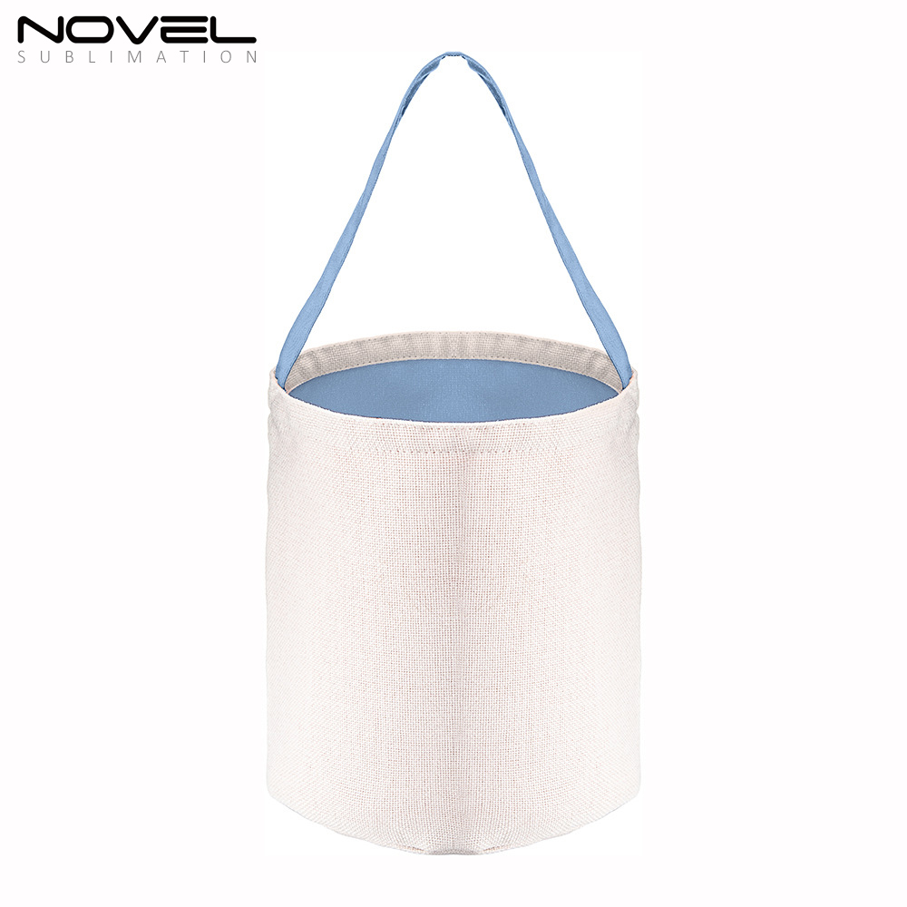 Halloween Candy Bucket Baskets Sublimation Blank Cotton And Linen Colorful Gift Bag Handbag