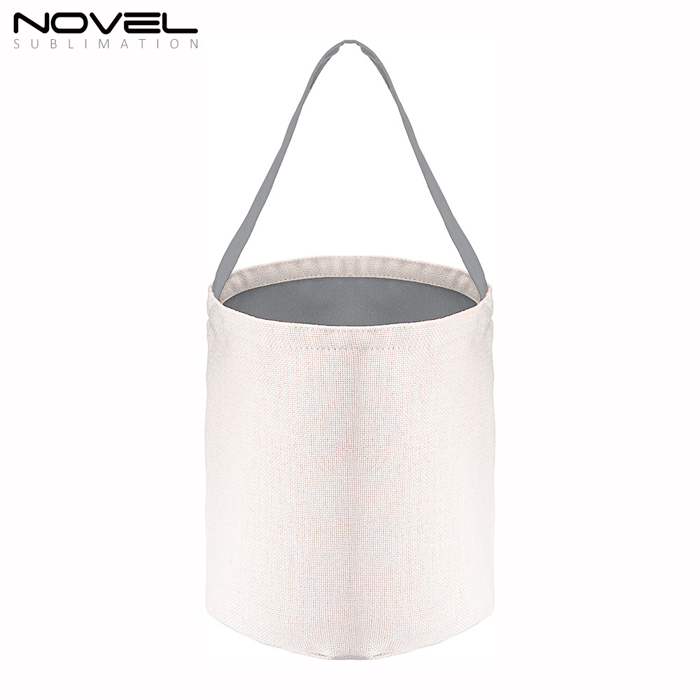 Halloween Candy Bucket Baskets Sublimation Blank Cotton And Linen Colorful Gift Bag Handbag